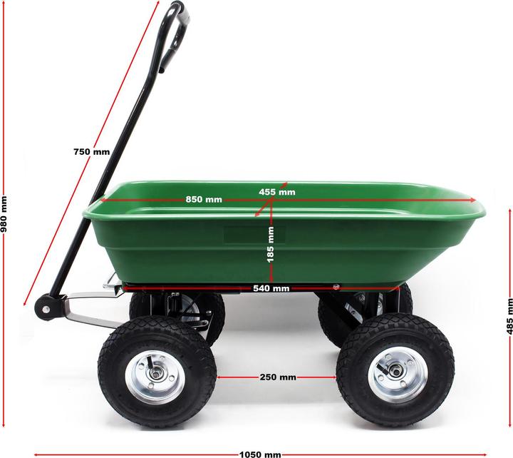 Produktbild Wiltec Gartenwagen Kippfunktion 200kg Handwagen 50l Bollerwagen Transportwagen