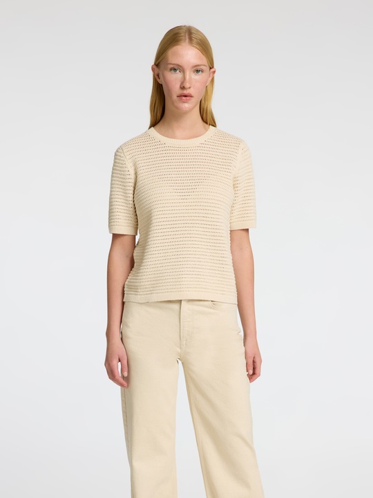 Image du produit Selected Femme Slfvinna Ss Structure Knit O-Neck Noos (XS)