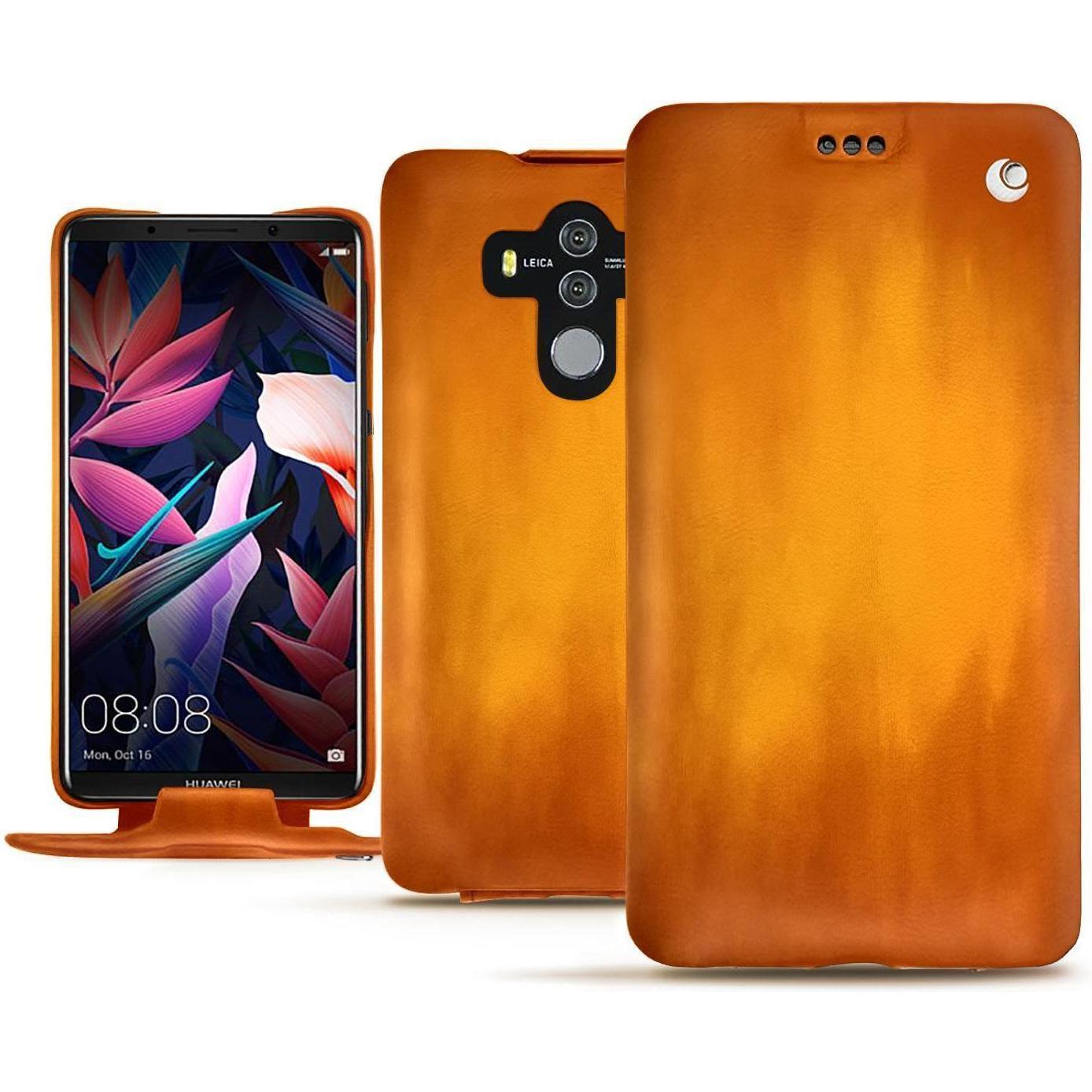 Noreve Lederschutzhülle vertikal (Huawei Mate 10 Pro), Smartphone Hülle, Orange