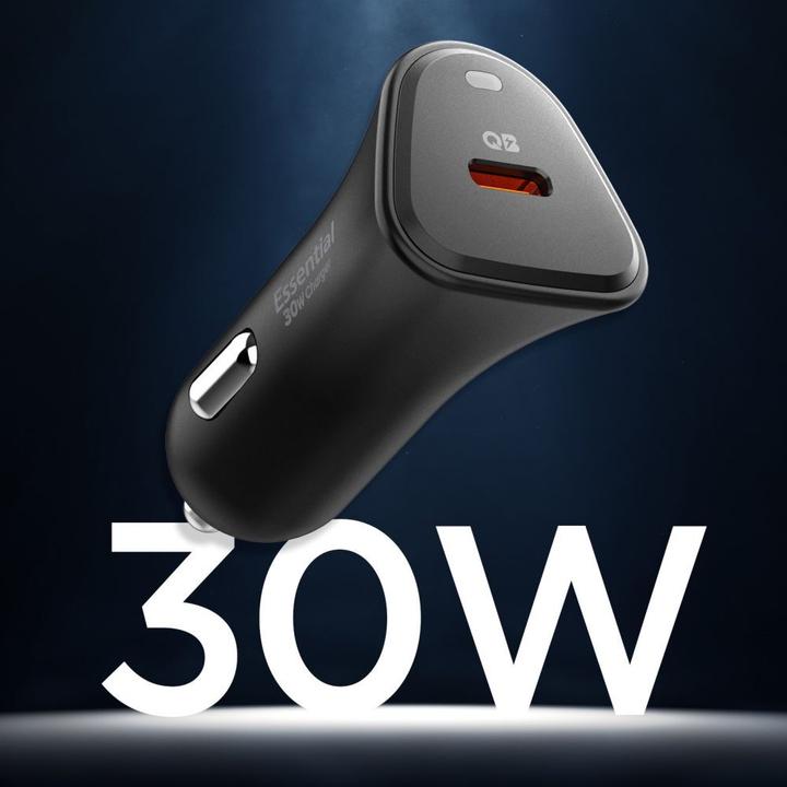 Actual product image Spigen - Car Charger Essential (EV301) - Type-C, Super Fast Charging, Quantum Boost, PD30W - Black
