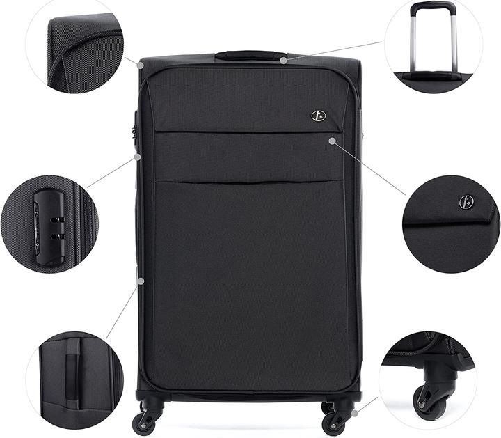 Image du produit Fergé Set de valises 3 pièces, noir (100 l)