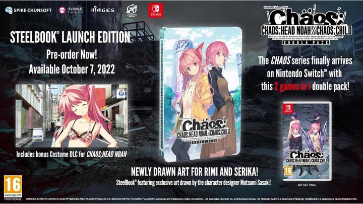 Actual product image Spike Chunsoft Chaos Double Pack - Steelbook Launch Edition (Switch, Switch Lite, Switch OLED)