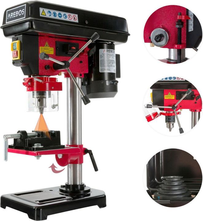 Arebos Laser Tischbohrmaschine mit Schraubstock