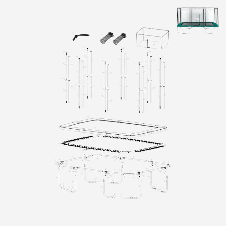 Actual product image Domyos Rectangular trampoline spring set
