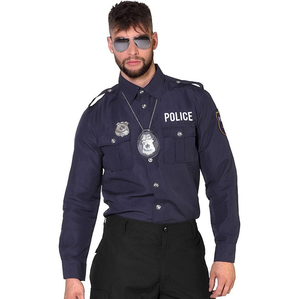 Boland Polizei Hemd, Langarm, blau (46, 48)