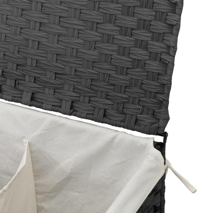 Immagine prodotto vidaXL Cesto portabiancheria a 2 scomparti Grigio 53x35x57 cm Poly