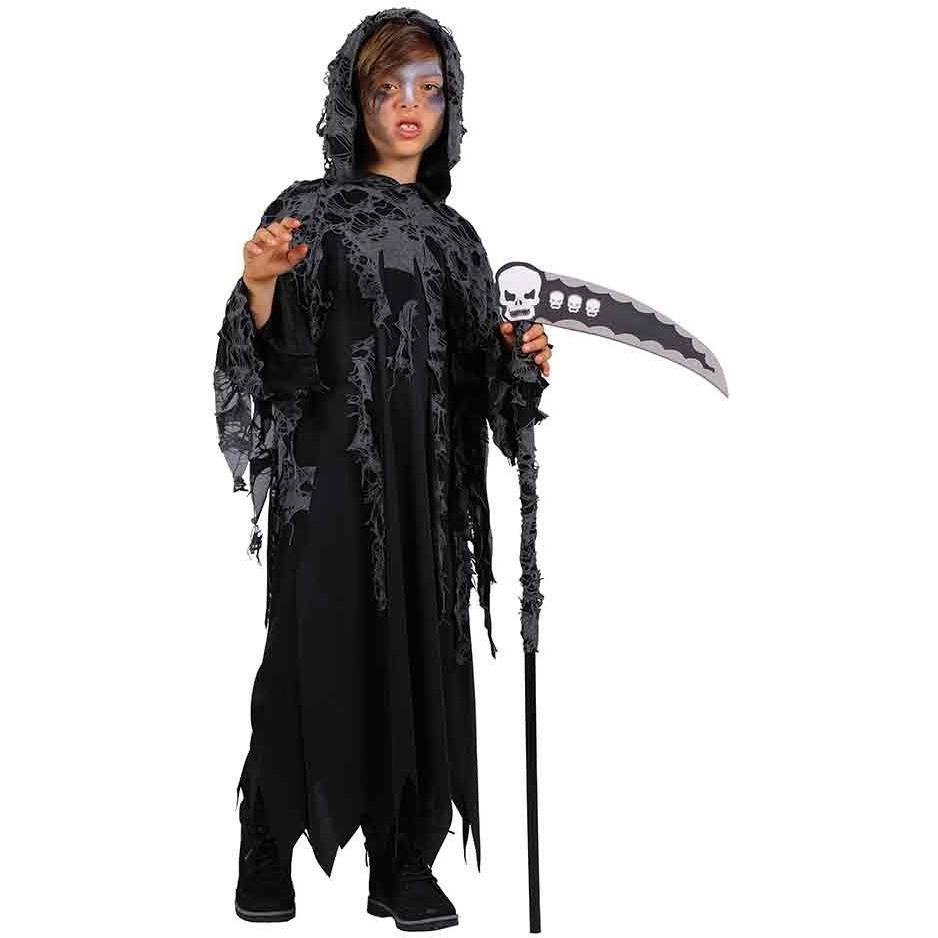 Thumbnail - Thetru Kinder Kostüm Halloween, Der Tod, schwarz (92, 98, 104)