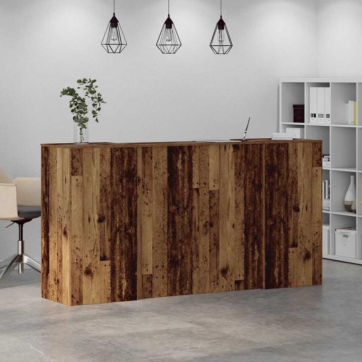 Actual product image vidaXL Reception counter in reclaimed wood look 200x50x103.5 cm wood-based material