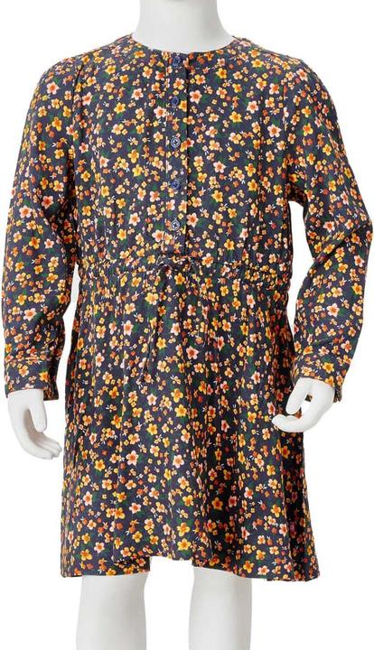 Produktbild vidaXL Kinderkleid mit Langen Ärmeln Marineblau 128,Material: 100 (128)