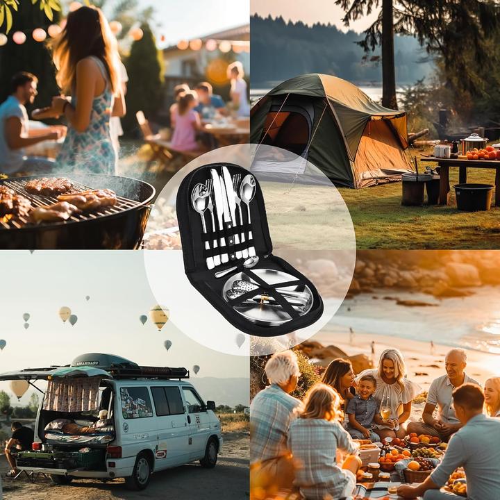 Produktbild Wasavi 23-teiliges Campinggeschirr- und Besteckset für 4 Personen