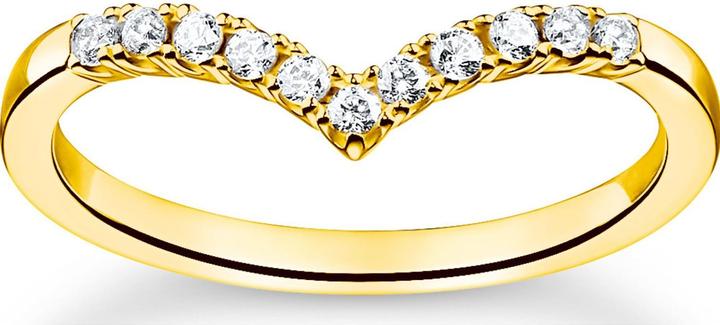 Produktbild Thomas Sabo Ring V Form mit Weissen Steinen Gold (52, 925 Silber)