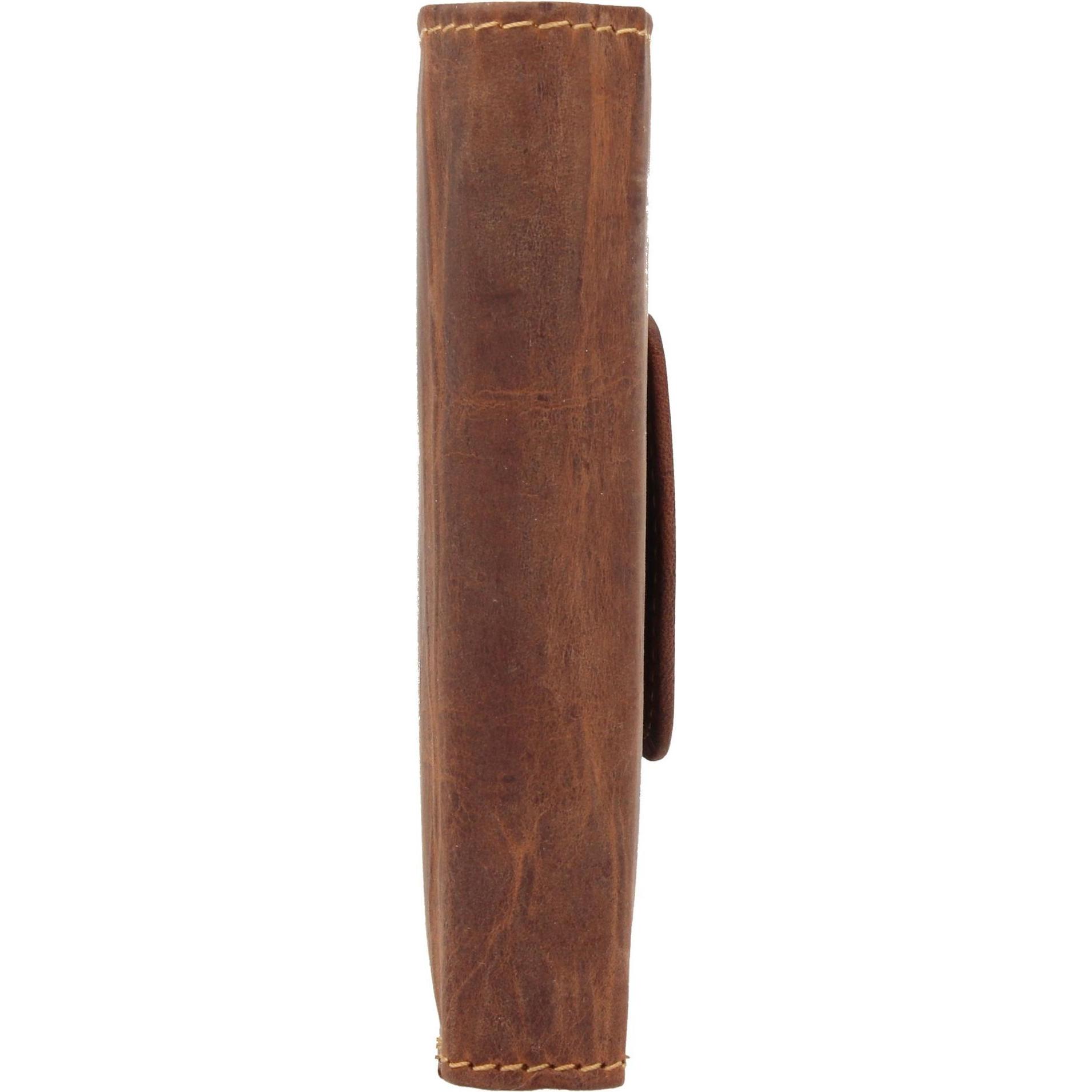 Thumbnail - Greenburry, Damen, Portemonnaie, Geldbörse Leder 9 cm, Braun