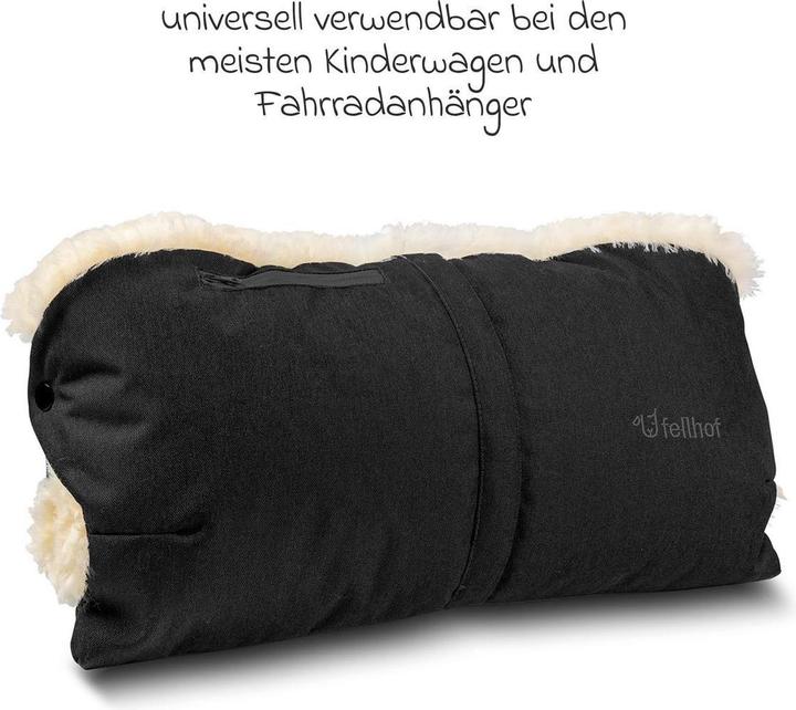 Produktbild Der Fellhof Kinderwagen-Handwärmer aus Lammfell schwarz