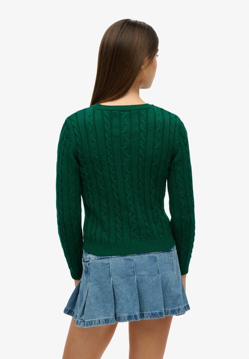 Produktbild Superdry Feinstrickpullover mit Zopfdesign, Rundhalsausschnitt, Damen (M)