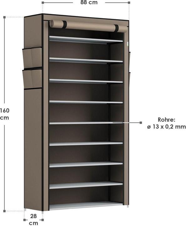 Image du produit Juskys Meuble à chaussures (88 x 160 x 28 cm)