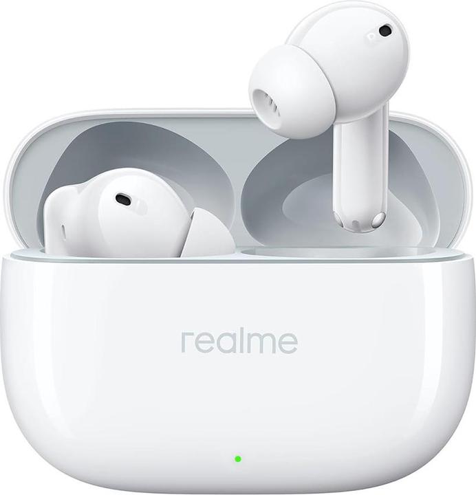 realme Buds T300 Bluetooth Headphones Headset - White (ANC, 8 h, Cable)