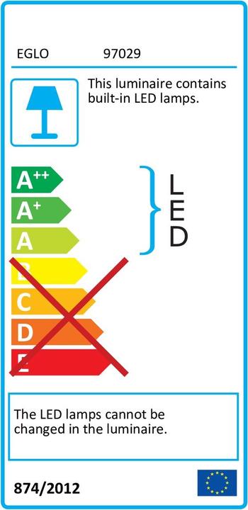 Energie-Label EGLO Pidio (Warmweiss, 240 cm, Indoor)