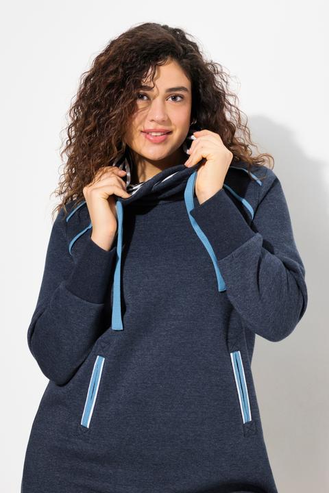 Actual product image Ulla Popken Contrast Color Stand-Up Collar Sweatshirt Dress (42, 44)