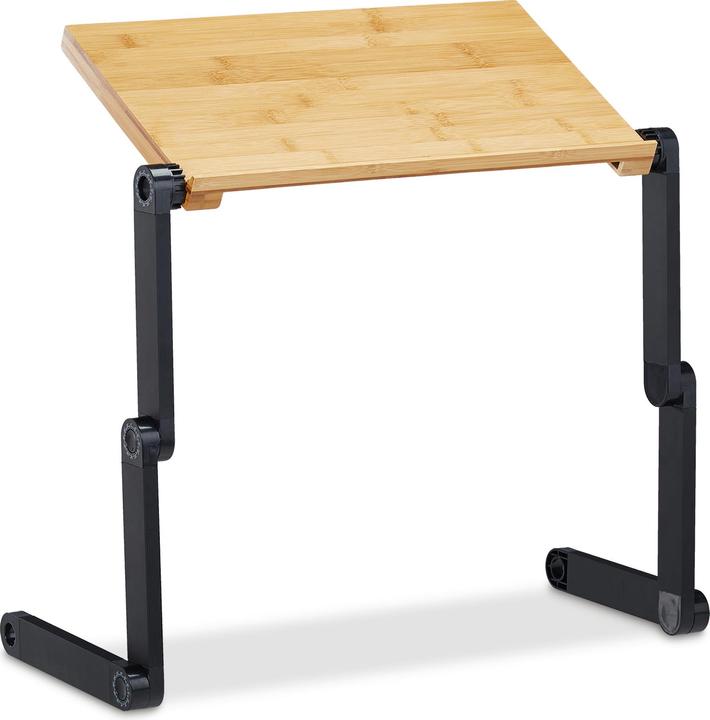 Actual product image Relaxdays Laptop Stand Bamboo & Aluminium, Notebook Holder