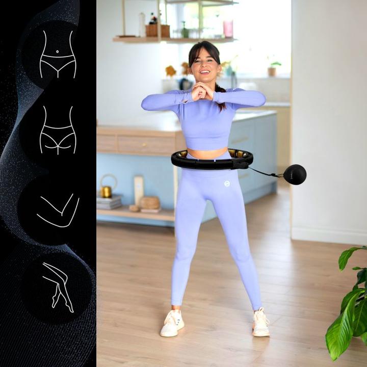 Image du produit HMS Hhm13 Neu Hula Hoop Schwarz/Gold Mit Magneten Und Gewicht + Zähler (100 cm, 1200 g)