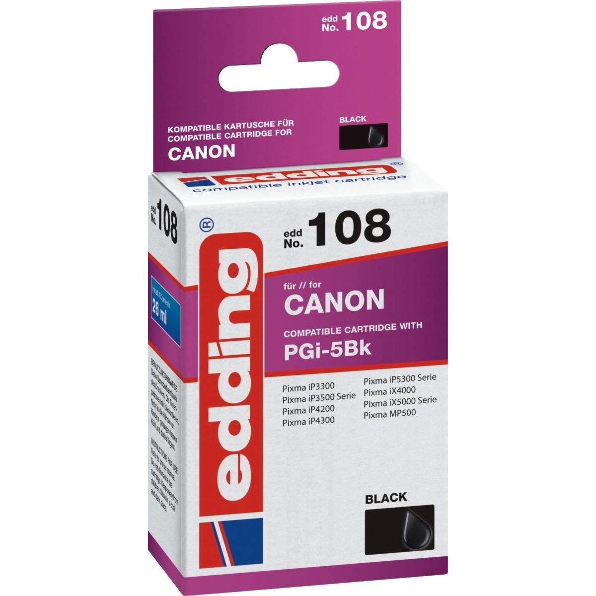 Edding, Druckerpatrone, EDD-108 Druckerpatrone (e) Kompatibel (BK)
