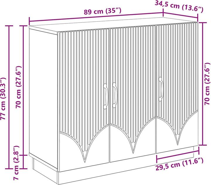 Produktbild vidaXL Sideboard (34.50 x 89 x 57 cm)