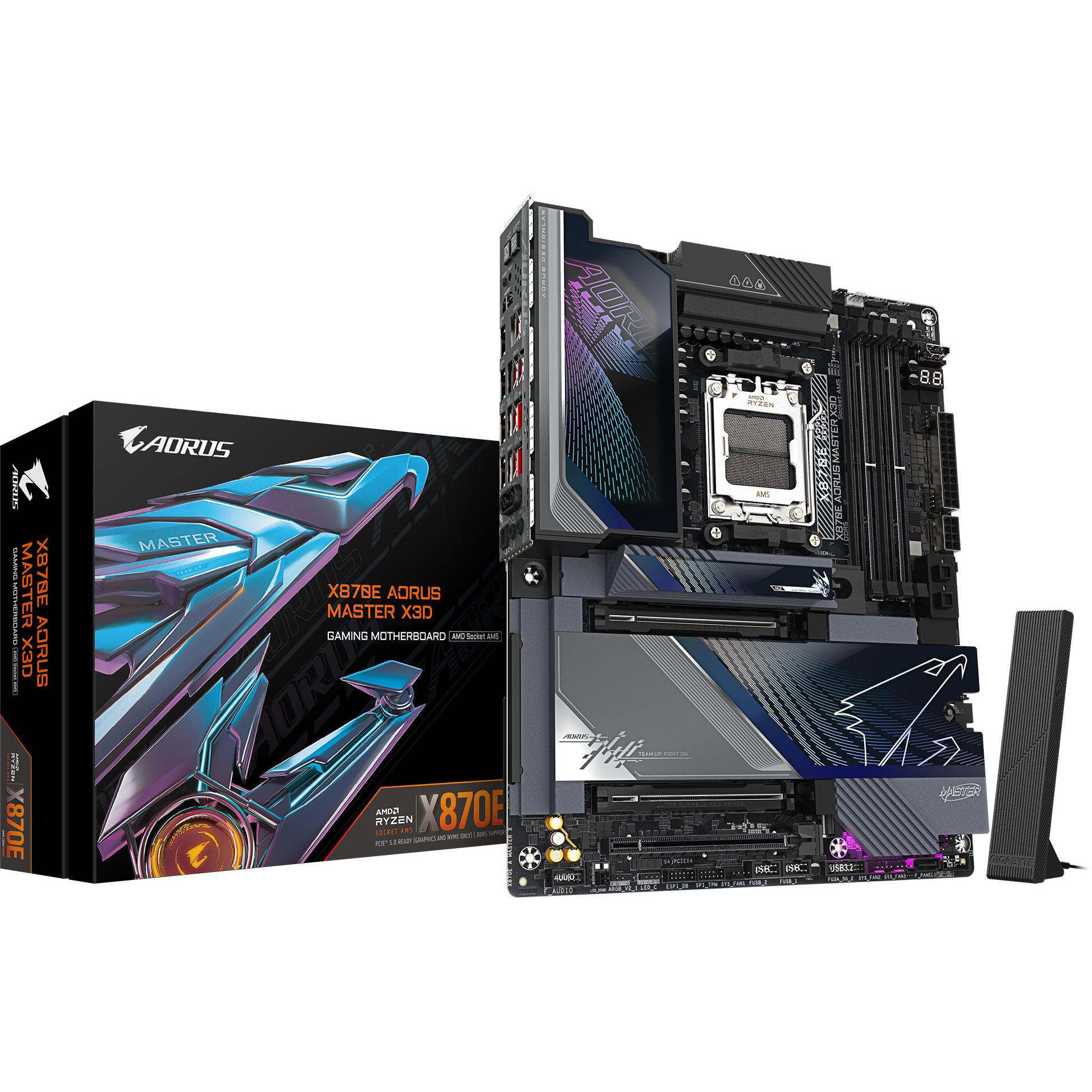 Gigabyte MB GBT AMD AM5 X870E AORUS MASTER X3D (AM5, AMD X870E, ATX), Mainboard