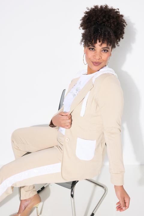 Produktbild Miamoda Jerseyblazer, Straight Fit, Kapuzen mit Pailletten (52)