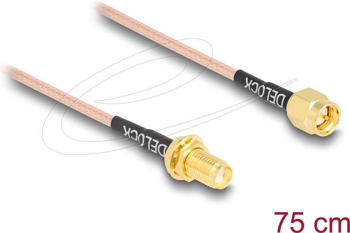 Image du produit Delock Câble d'antenne SMA mâle vers SMA femelle à encastrer RG-316 75 cm