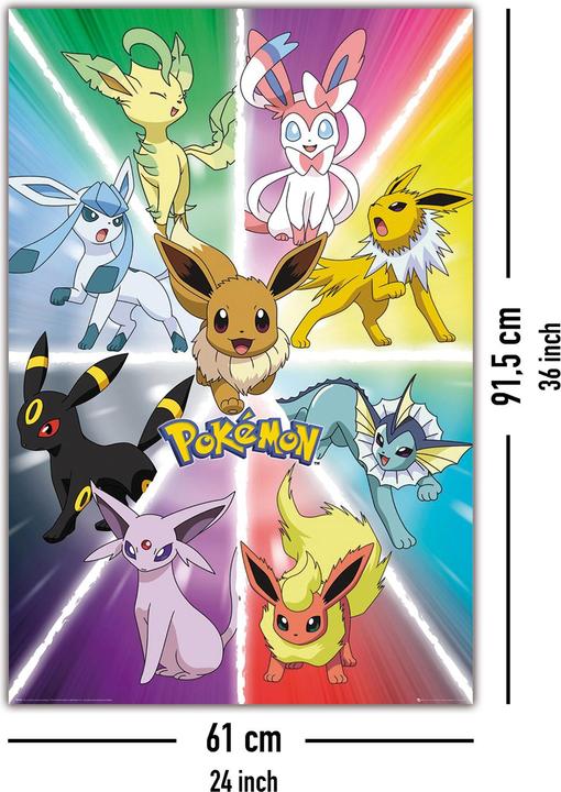 Actual product image Pokémon Poster Eevee Evolution 61 x 91,5 cm