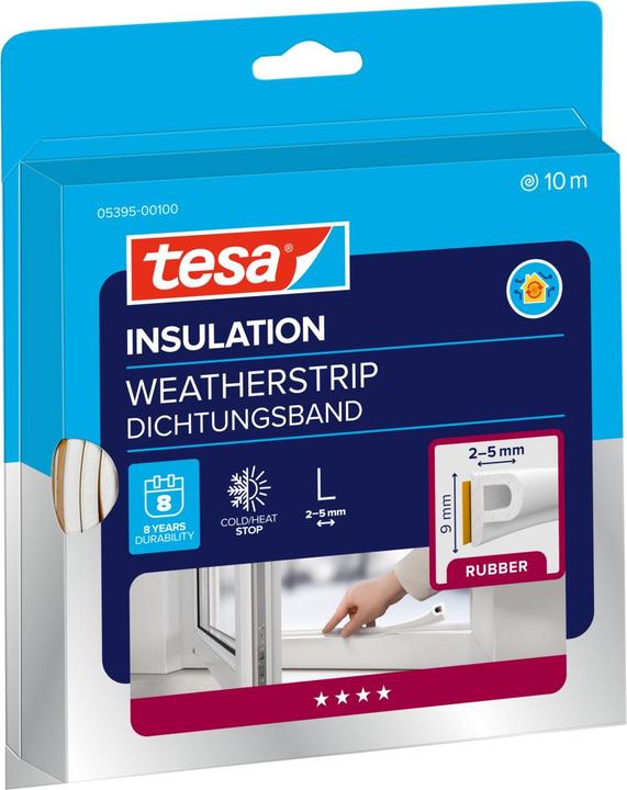 Actual product image tesa tesamoll CLASSIC P-profile window seal, rubber seal for insulation