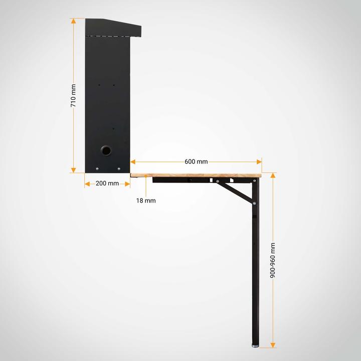 Image du produit Wiltec Werkbank zur Wandmontage (80 cm, 120.50 cm)