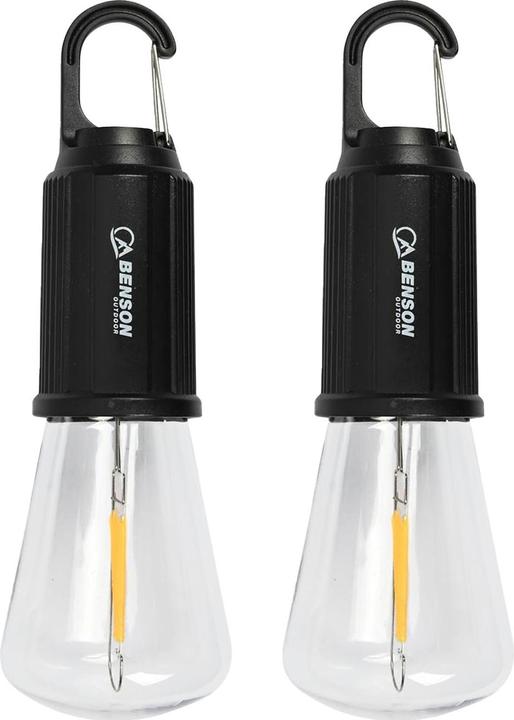 Benson LED Campinglampe mit Clip-Haken, 100lm, Akku, 2er-Set