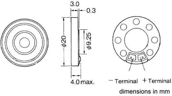 Actual product image Velleman THIN COMPACT DYNAMIC SPEAKER 80dB 0.15W