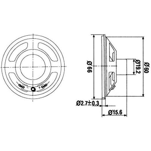 Thumbnail - Velleman MINI LAUTSPRECHER - 2W / 8 OHM - Ø 66mm, Lautsprecher Bauteile