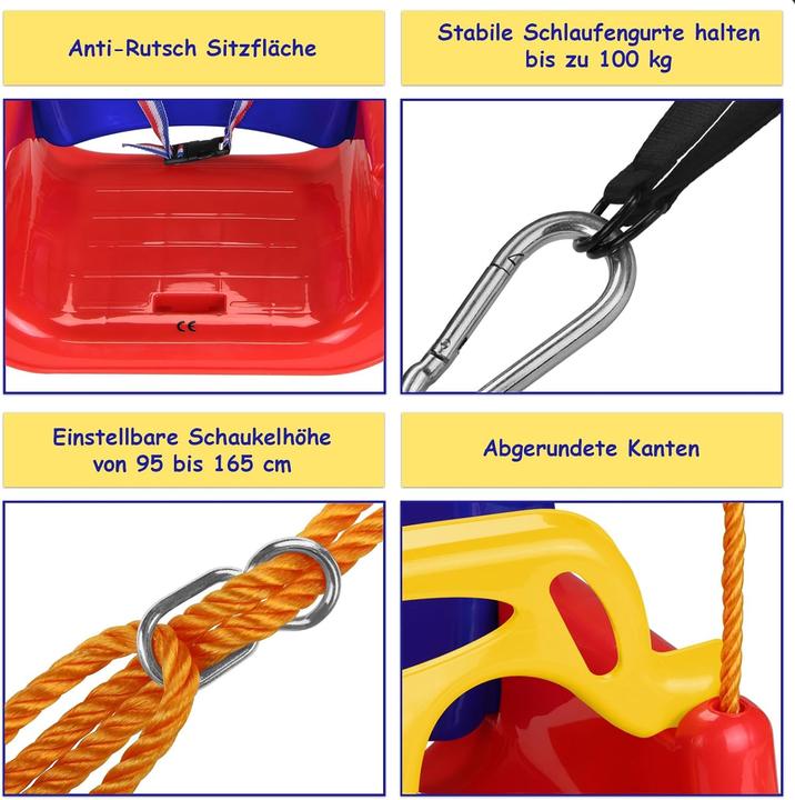 Actual product image Montafox Kinderschaukel mit Rückenlehne und Gurt