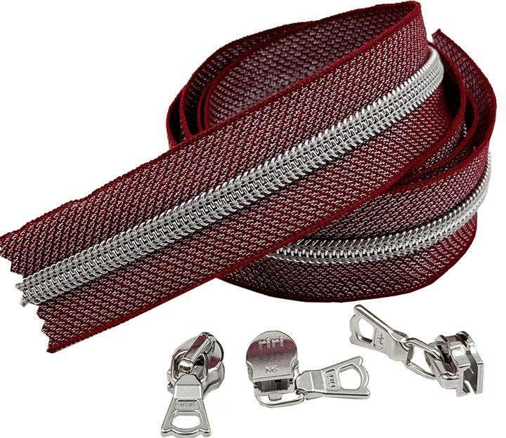 Purpurrot, lurex silber