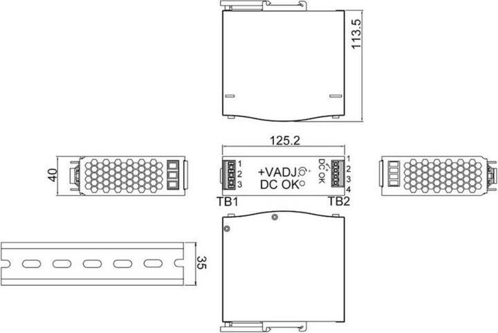 Produktbild MeanWell Hutschienen Netzteil (DIN Rail) Schaltnetzteil DIN Schiene