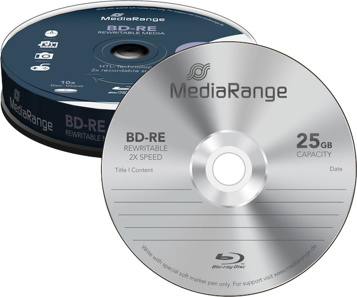 Produktbild MediaRange BD-RE 2x Single Layer 25GB 10 P. (10 x)