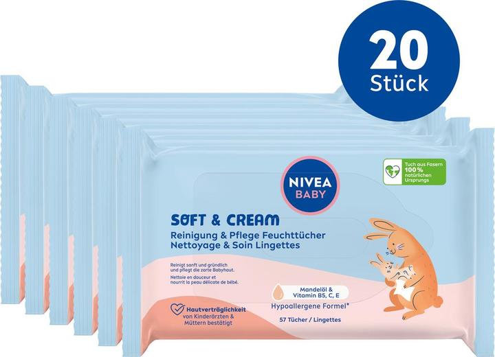 Produktbild NIVEA Soft & Cream Feuchttücher
