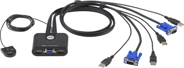 Actual product image Aten CS22U, 2-Port KVM Switch, USB, VGA
