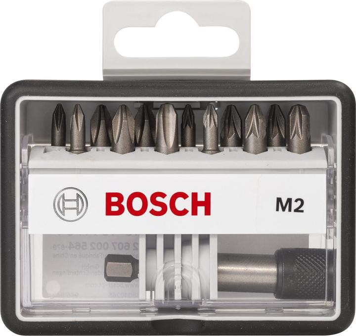 Produktbild Bosch Professional Zubehör 12+1-tlg. Schrauberbit-Set, Robust Line, M PH/PZ, Extra Hard-Ausführung (Kreuz Phillips PH)