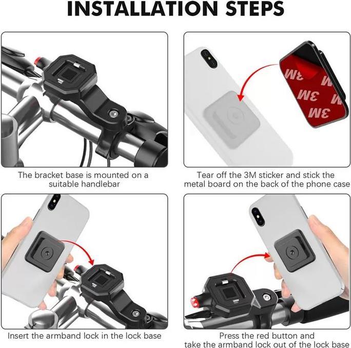 Image du produit PhoneLook Quick Lock Support pour smartphone pour vélo et moto avec fonction Quick Release