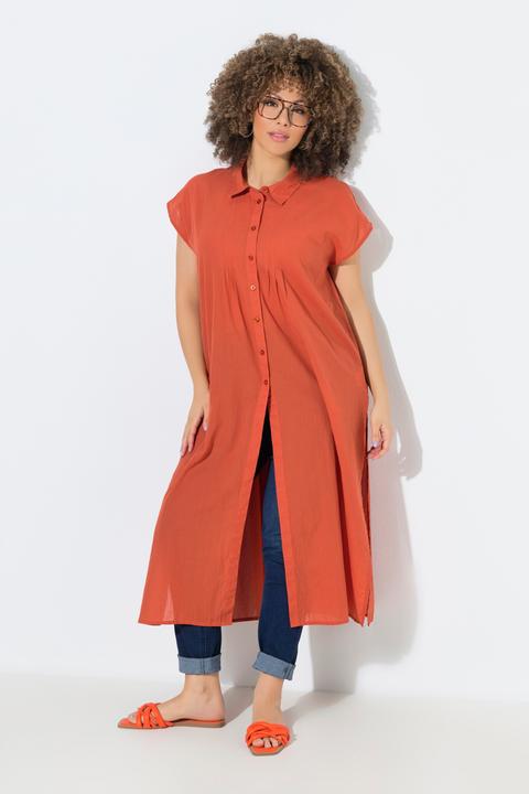 Actual product image Ulla Popken Cap Sleeve Button Down Shirt Dress (54)