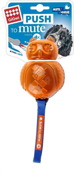 Immagine prodotto GiGwi Giocattolo per cani con funzione Push to Mute, palla, blu/arancione (Gioco da masticare per cani)