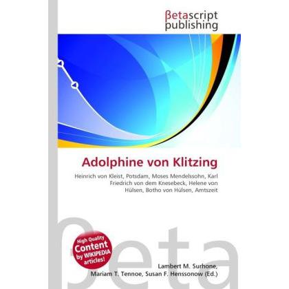 Adolphine von Klitzing, Fachbücher