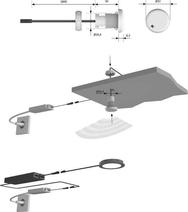 Actual product image Halemeier Microwave Bewegungssensor Zigbee (2.50 m)