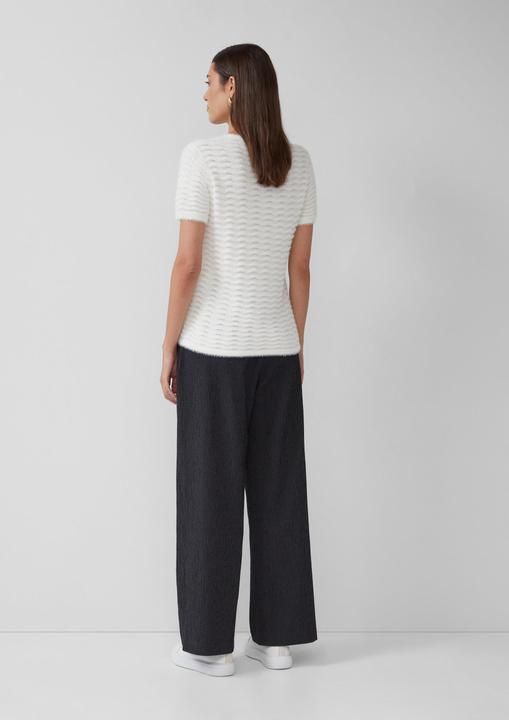 Produktbild s.Oliver Strickpullover Kuscheliger Kurzarm-Pullover mit Wellenstrickmuster und Pailletten (40)