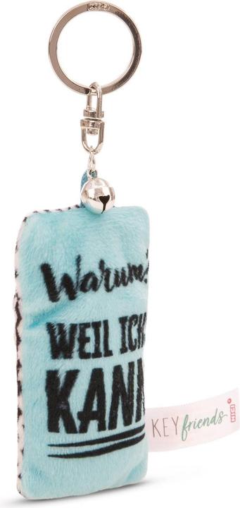 Image du produit Magni NICI Schlüsselanhänger Mini Plüschkissen Warum? Weil ichs kann! mit Glöckchen 8cm