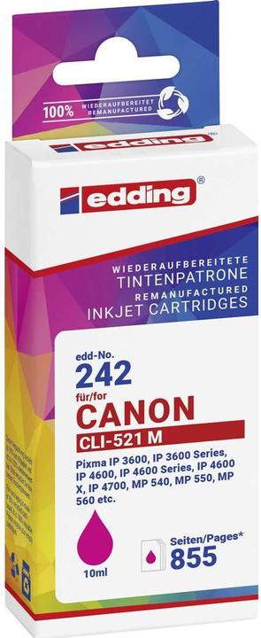 Produktbild Edding Druckerpatrone ersetzt Canon CLI-521M Kompatibel Magenta EDD-242 18-242 (M)